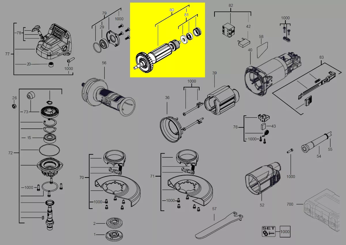 Induit / rotor moteur réf. 4931428719 AEG